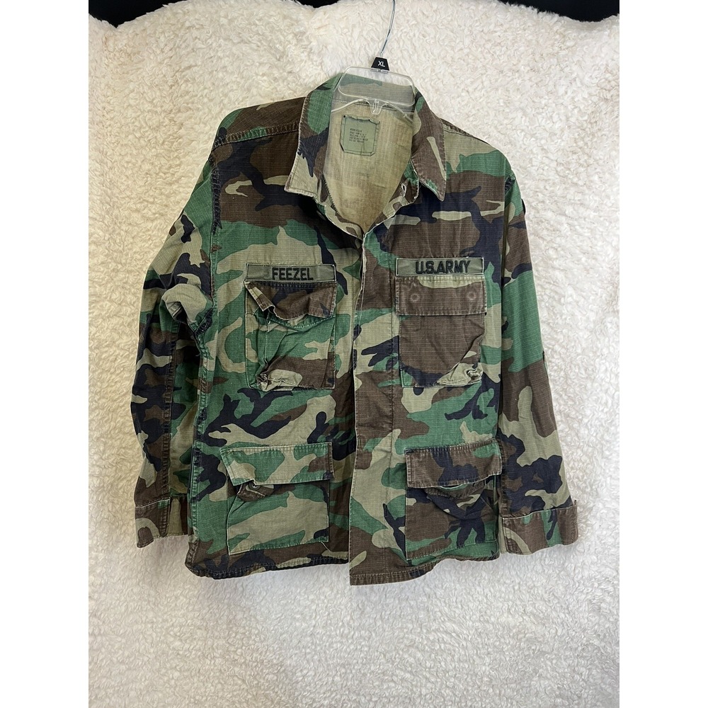 US‎ ARMY Camo Field Jacket M/R Chest 37–41 Vintage Woodland Military Utility Coa